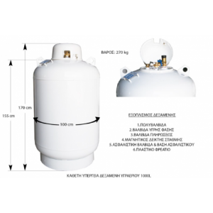 LIQUID GAS TANK 1000 LITERS...