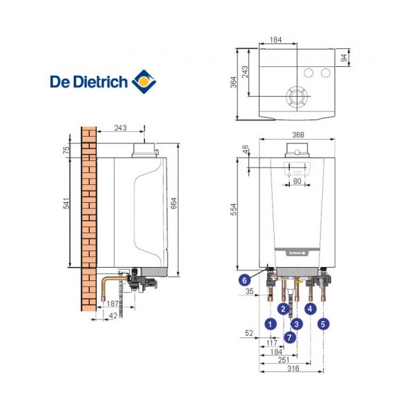 Termomanometro Termoidrometro caldaia De Dietrich AMC, EMC M, EMC S, PMC M,  PMC S S101763