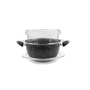 ENAMEL FRYER WITH GLASS LID